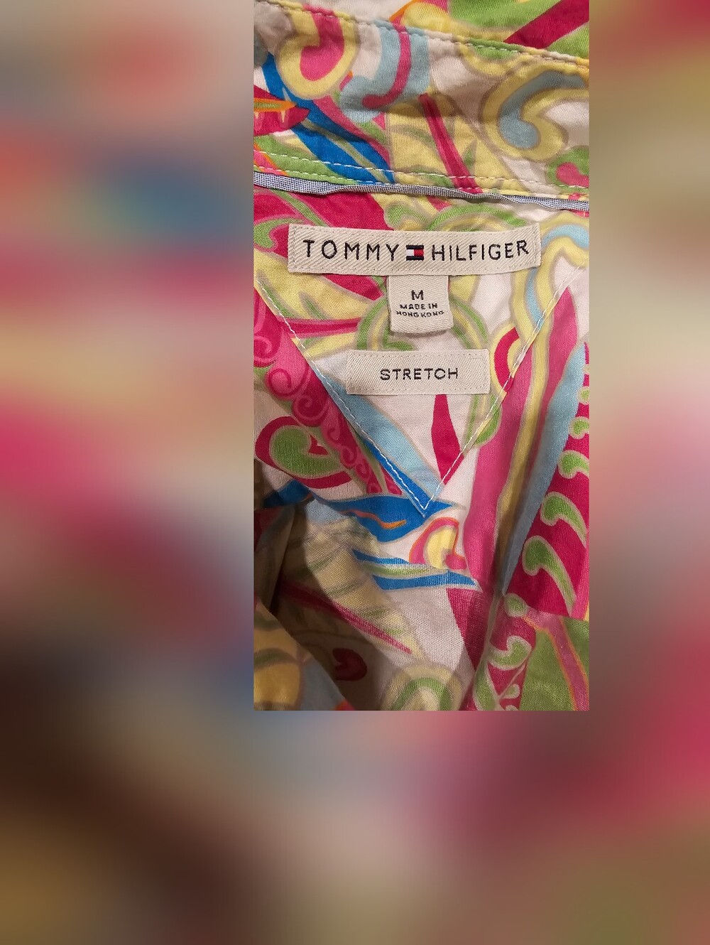 Tommy Hilfiger Colorful Stretch Blouse Sz M (8/10) EUC - Picture 5 of 8